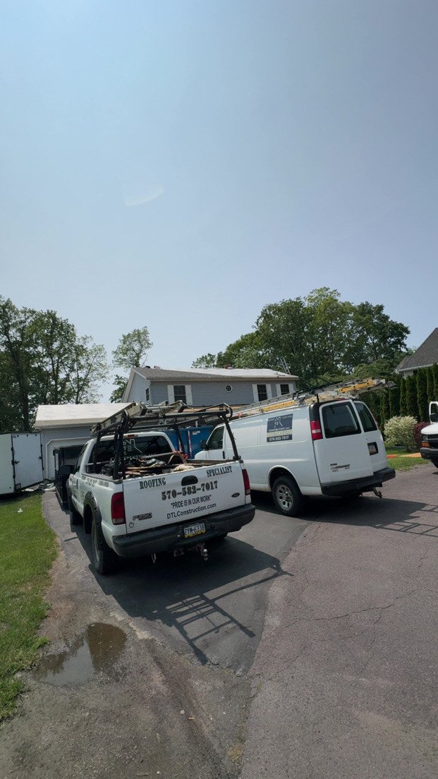 DTL Construction roofing crew at work in Hazleton PA